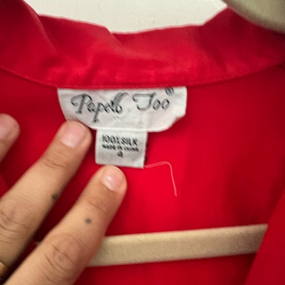 Red Silk Wrap Dress - Picture 4 of 7